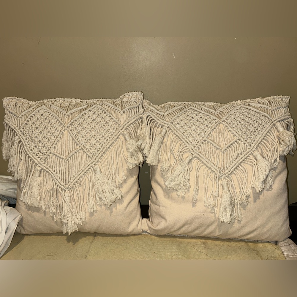 Two boho pillow case COVERS only